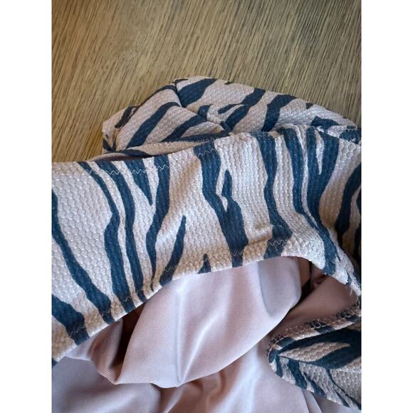 Aerie Tiger Print Wrap Around Swimsuit One-piece Size M Nude and Black - Picture 6 of 7